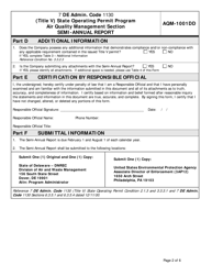 Form AQM-1001DD Semi-annual Report - Delaware, Page 2