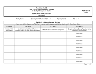 Form AQM-1001BB (A) Compliance Certification - Delaware, Page 3