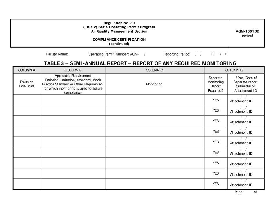 Form AQM-1001BB (B) Compliance Certification - Delaware, Page 16