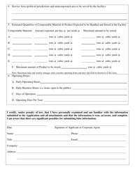 Beneficial Use Determination/ Compost Approval Application Form - Delaware, Page 2