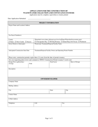 Application for the Construction of Wastewater Collection and Conveyance Systems - Delaware, Page 2