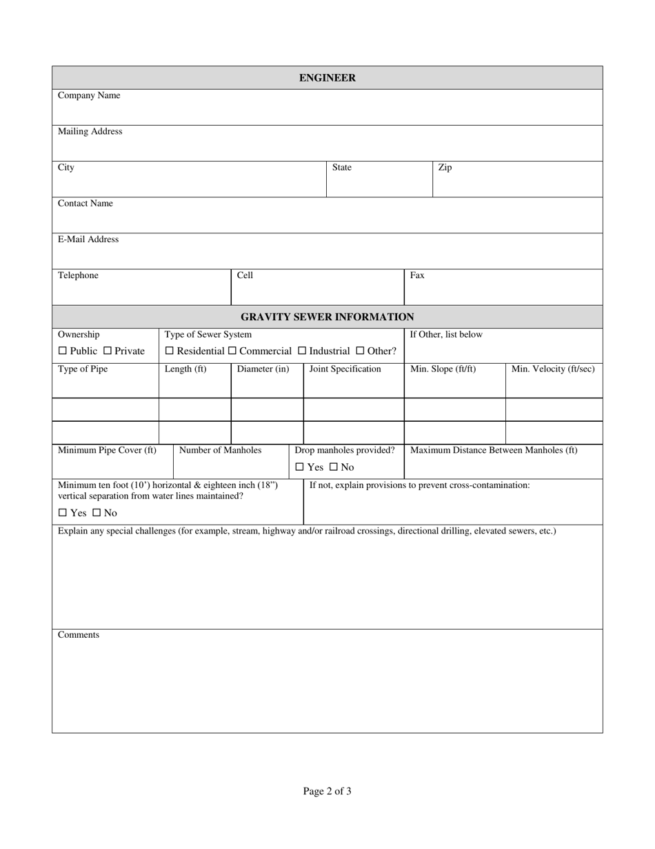 Application for the Construction of Wastewater Collection and Conveyance Systems - Delaware, Page 3