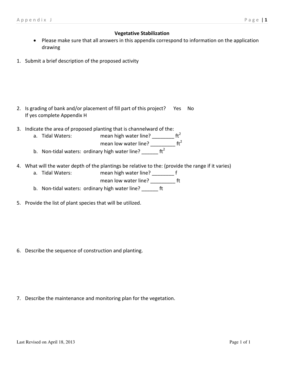 Appendix J Vegetative Stabilization - Delaware, Page 1