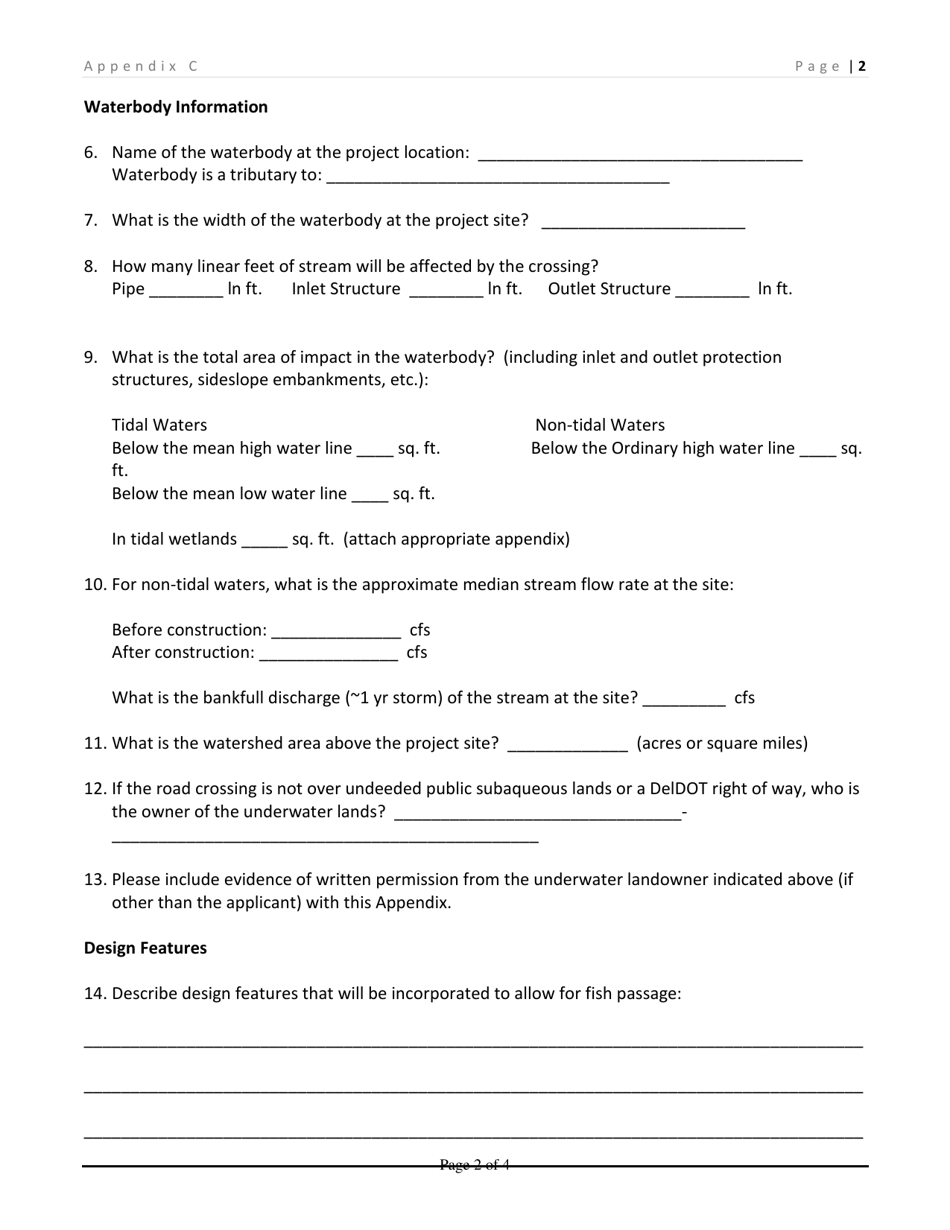 Appendix C Road Crossing - Delaware, Page 2