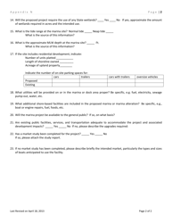 Appendix N Preliminary Marina Screening Checklist - Delaware, Page 2