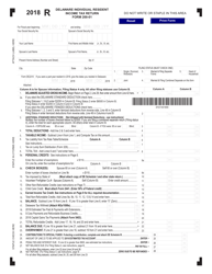 Form 200-01 Individual Resident Income Tax Return - Delaware