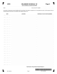 Schedule W Apportionment Worksheet - Delaware, Page 2