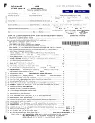 Document preview: Form 200-01-X Resident Amended Personal Income Tax Return - Delaware