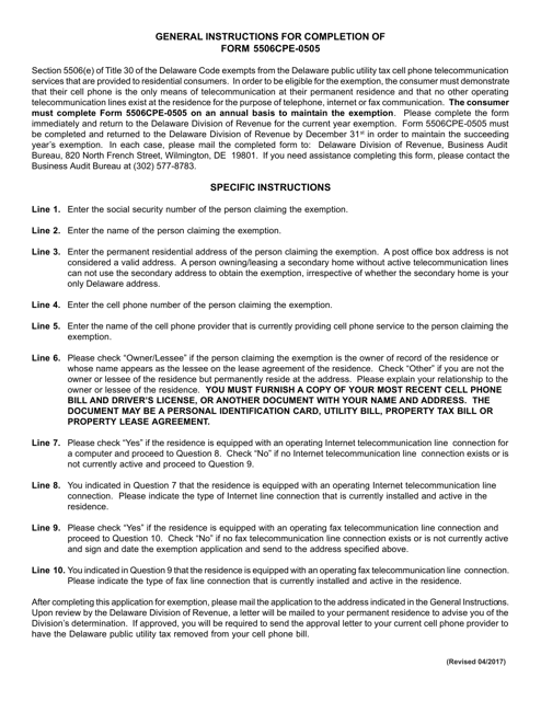 Form 5506CPE-0505  Printable Pdf