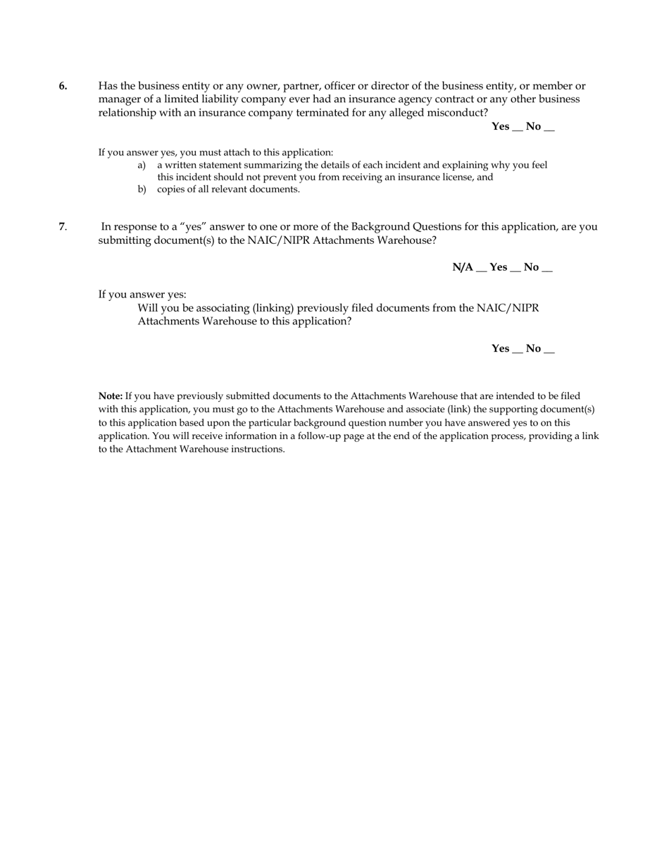 Form 4B Request for a Self-service Storage Producer License - Delaware, Page 5