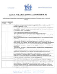 Form 3B Request for Viatical Settlement Provider License - Delaware