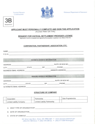 Form 3B Request for Viatical Settlement Provider License - Delaware, Page 3