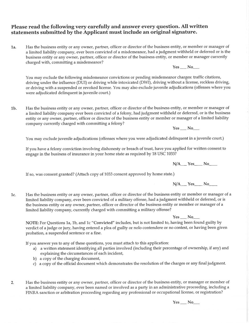 Form 3B Request for Viatical Settlement Provider License - Delaware, Page 5