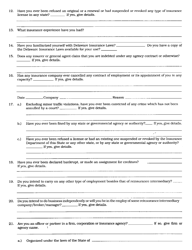 License Application Reinsurance Intermediary Individual - Delaware, Page 2