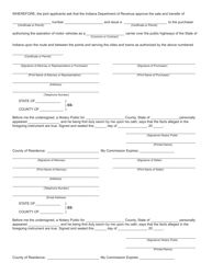 Form 707 (State Form 50219) Joint Application for Sale and Transfer of Permanent Authority to Transport Passenger or Household Goods - Indiana, Page 4