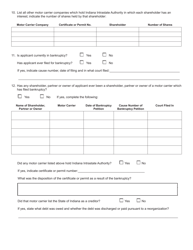 Form 703 (State Form 50216) Application for Emergency or Temporary Authority to Transport Passenger or Household Goods - Indiana, Page 2