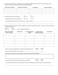 Form 700 (State Form 50215) Application for Permanent Authority to Transport Passenger or Household Goods - Indiana, Page 2