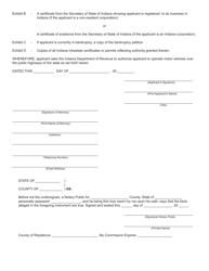 Form 700 (State Form 50215) Application for Permanent Authority to Transport Passenger or Household Goods - Indiana, Page 4