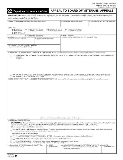 VA Form 9  Printable Pdf