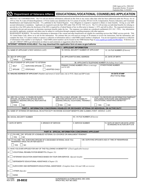 VA Form 28-8832  Printable Pdf