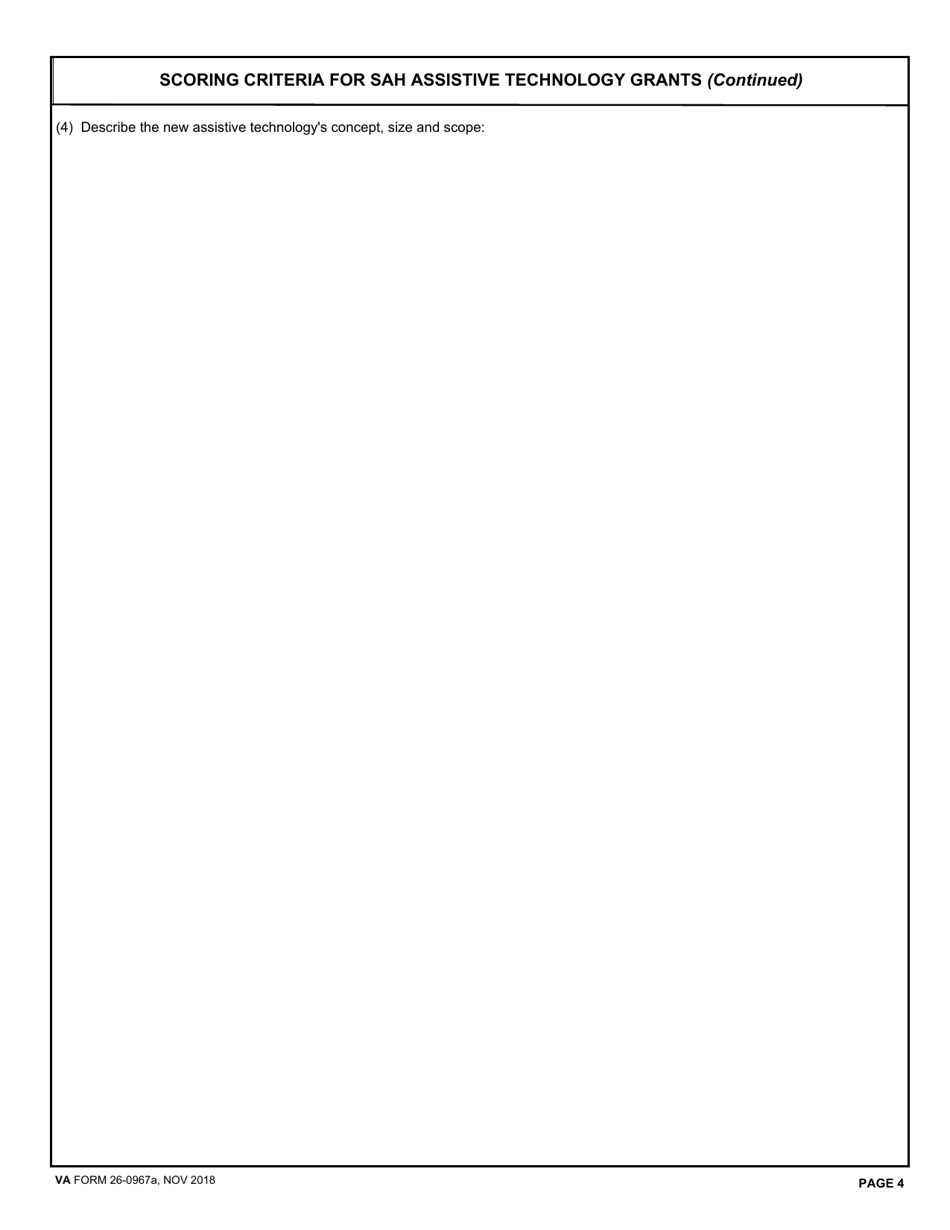 VA Form 26-0967A Scoring Criteria for Sah Assistive Technology Grants, Page 4