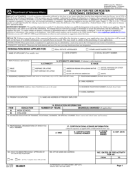 VA Form 26-6681 Application for Fee or Roster Personnel Designation