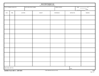 USAREC Form 350-1.1 Near-Term Training Plan