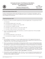 Document preview: Instructions for USCIS Form I-130 Petition for Alien Relative, and Form I-130a - Supplemental Information for Spouse Beneficiary