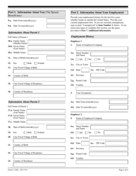 USCIS Form I-130A Supplemental Information for Spouse Beneficiary, Page 2