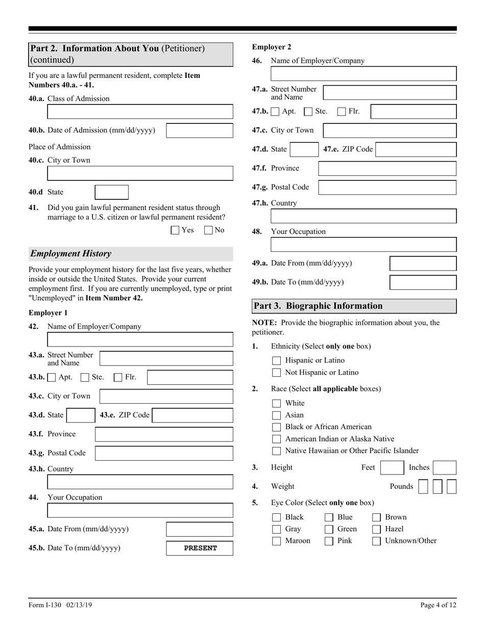 USCIS Form I 130 Fill Out Sign Online And Download Fillable PDF 