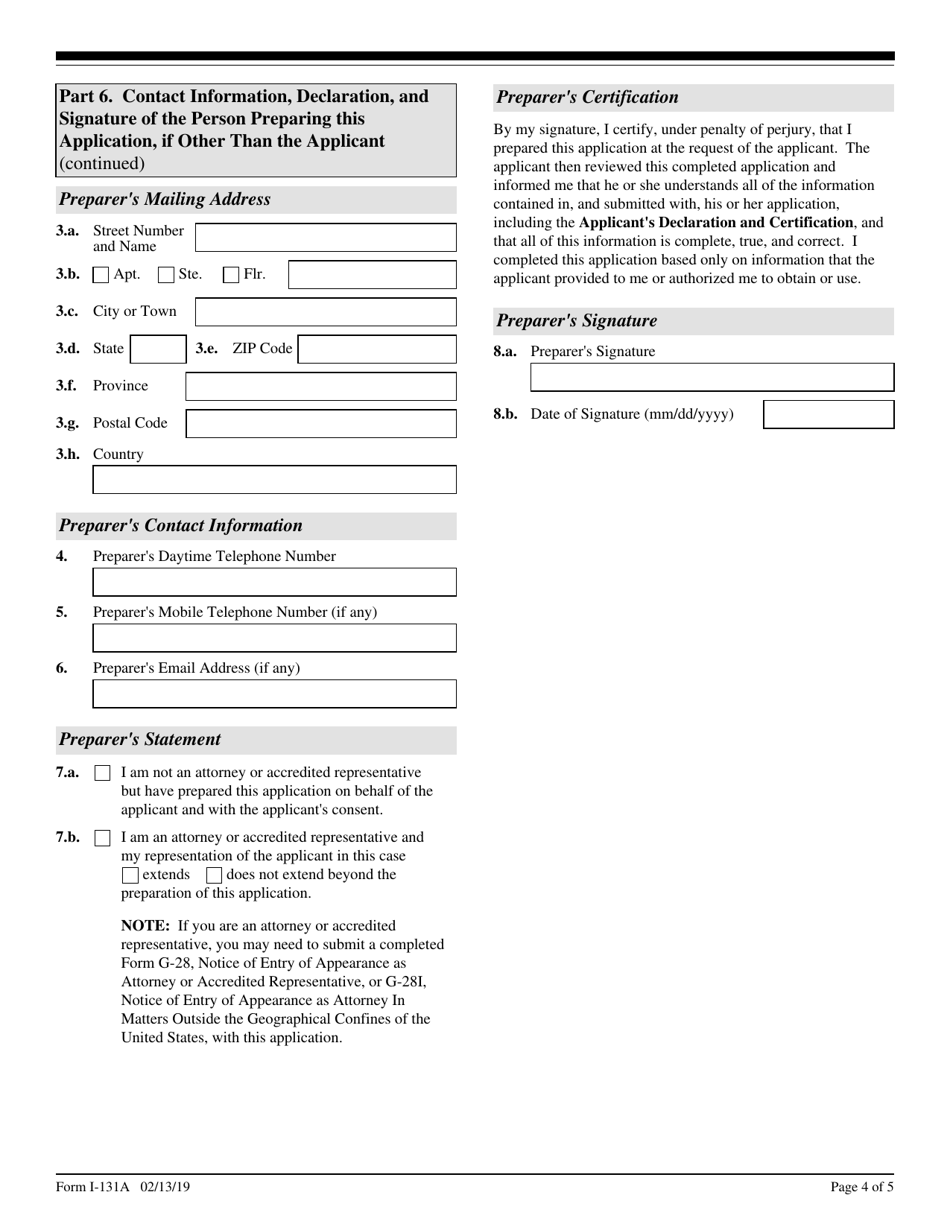 Uscis Form I 131a Fill Out Sign Online And Download Fillable Pdf Templateroller 3238