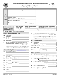 Document preview: USCIS Form I-131A Application for Travel Document (Carrier Documentation)