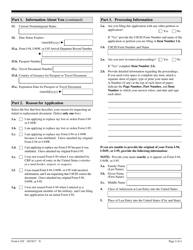 USCIS Form I-102 Application for Replacement/Initial Nonimmigrant Arrival-Departure Document, Page 2