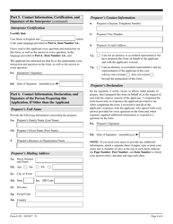 USCIS Form I-102 Application for Replacement/Initial Nonimmigrant Arrival-Departure Document, Page 4