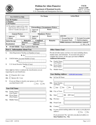 USCIS Form I-129F Petition for Alien Fiance(E)