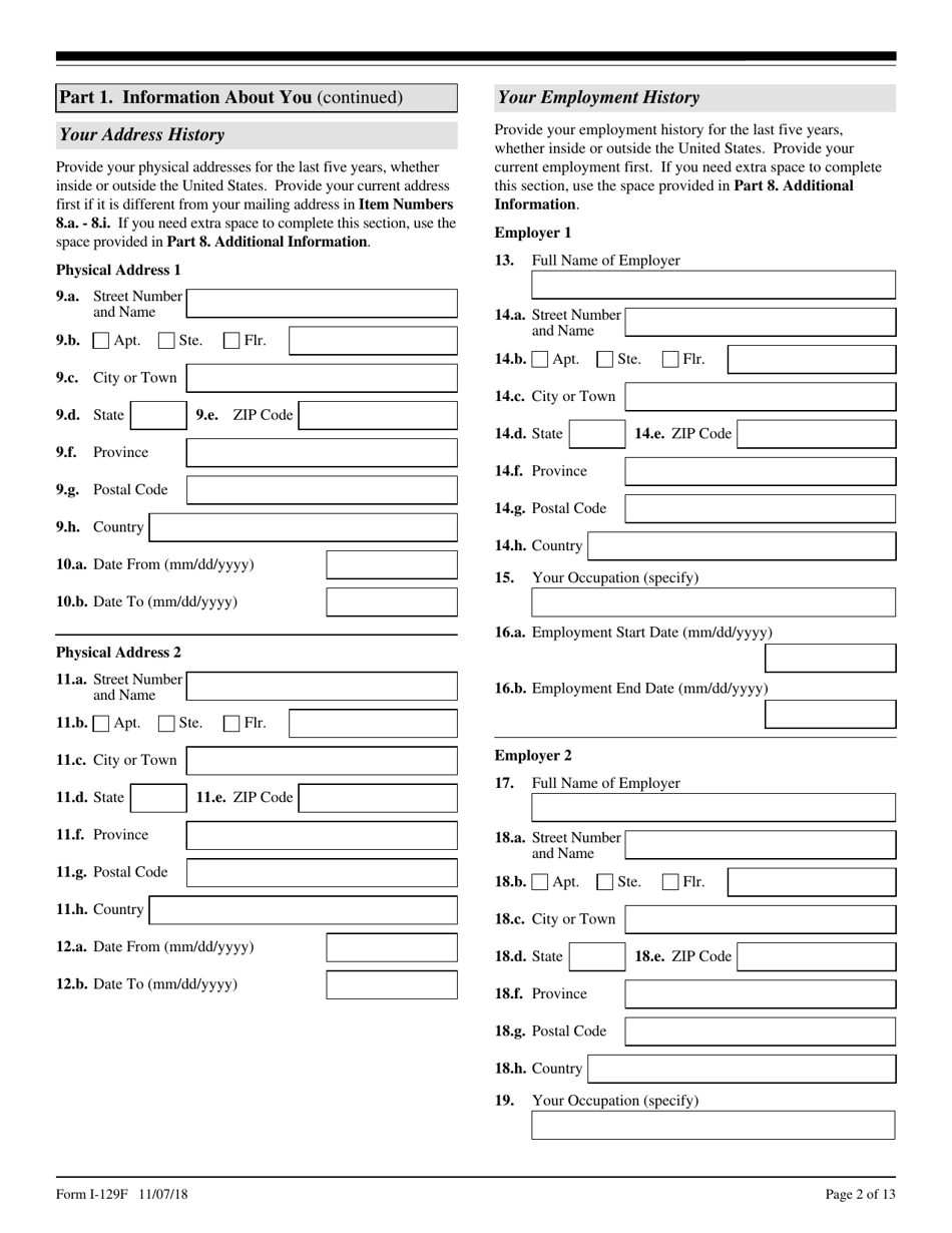 Uscis Form I 129f Fill Out Sign Online And Download Fillable Pdf Templateroller 6031