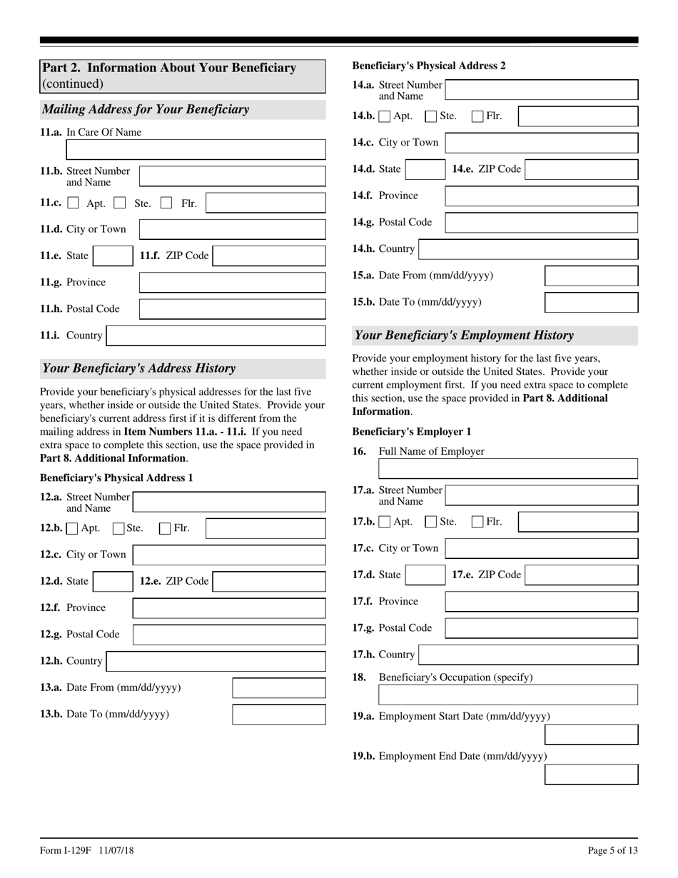 USCIS Form I-129F - Fill Out, Sign Online and Download Fillable PDF ...