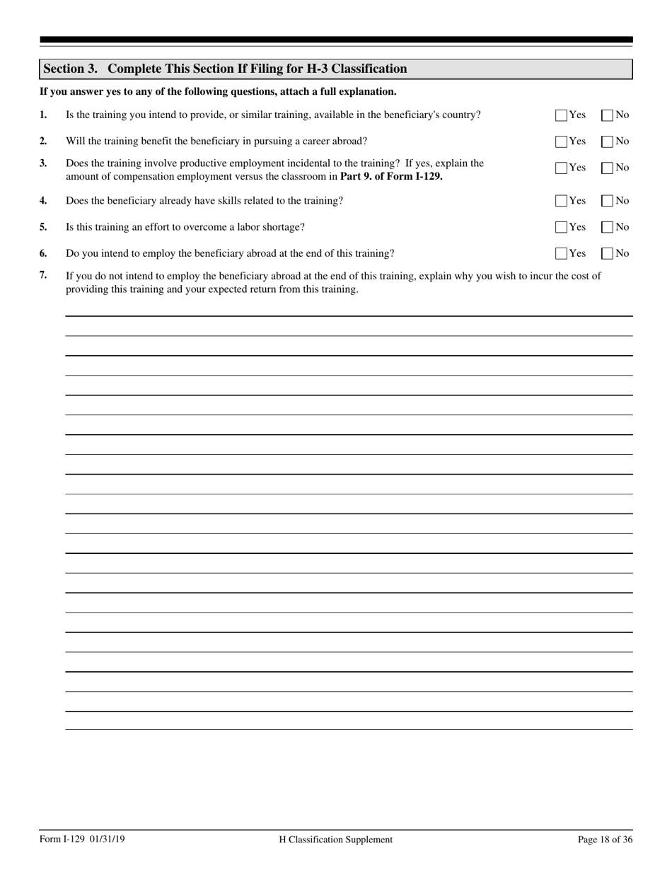 USCIS Form I-129 Petition for a Nonimmigrant Worker, Page 18