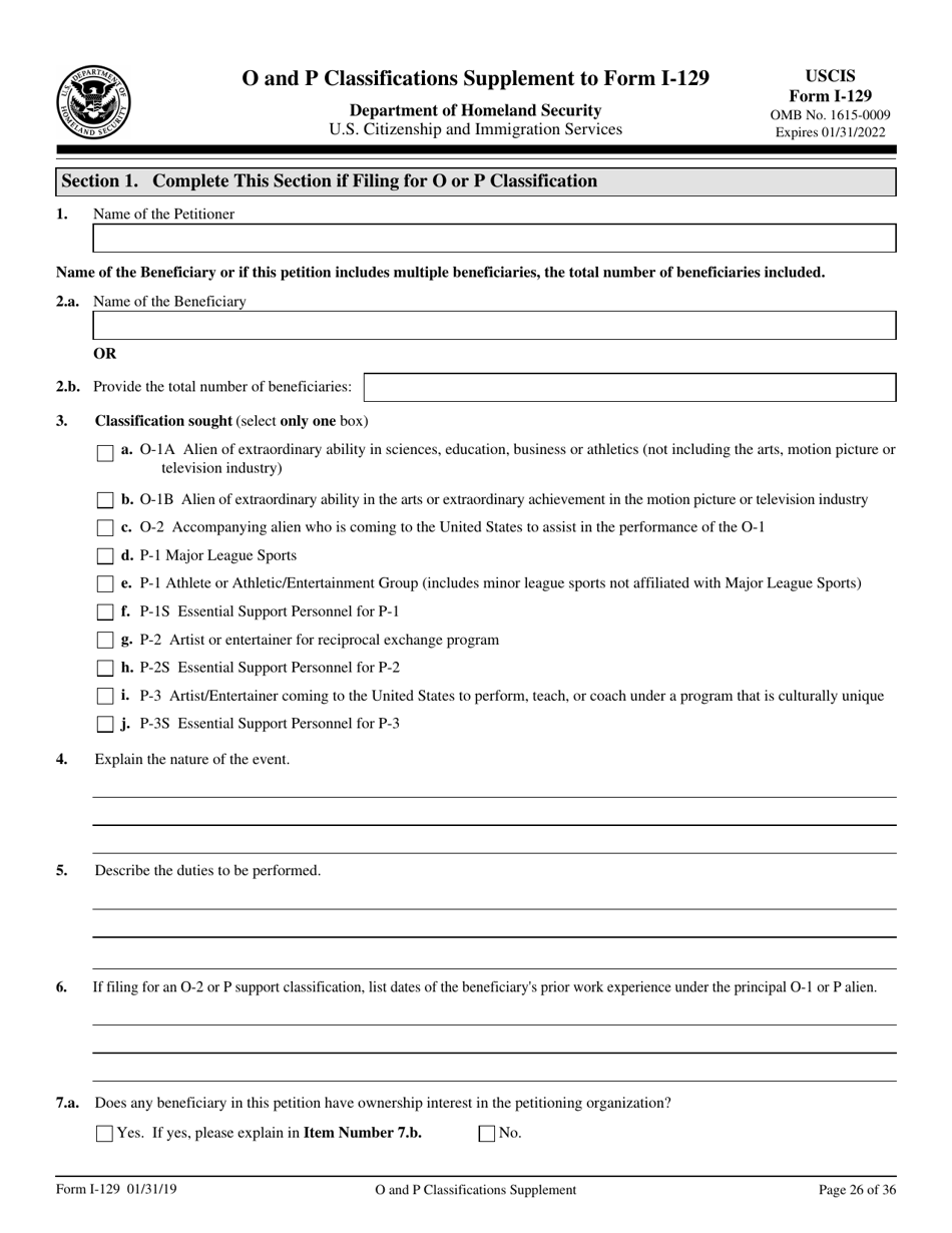 USCIS Form I-129 Petition for a Nonimmigrant Worker, Page 26