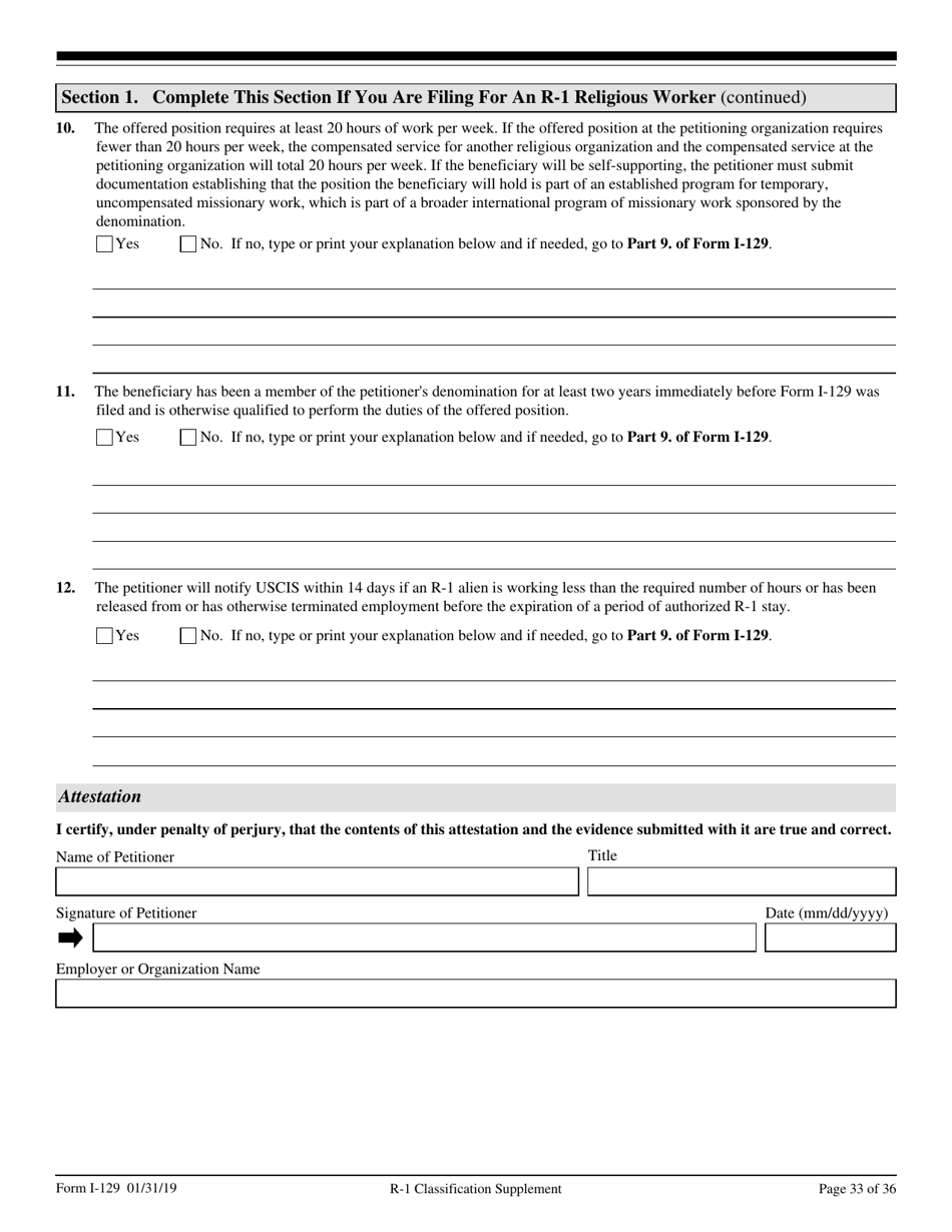 USCIS Form I-129 Petition for a Nonimmigrant Worker, Page 33