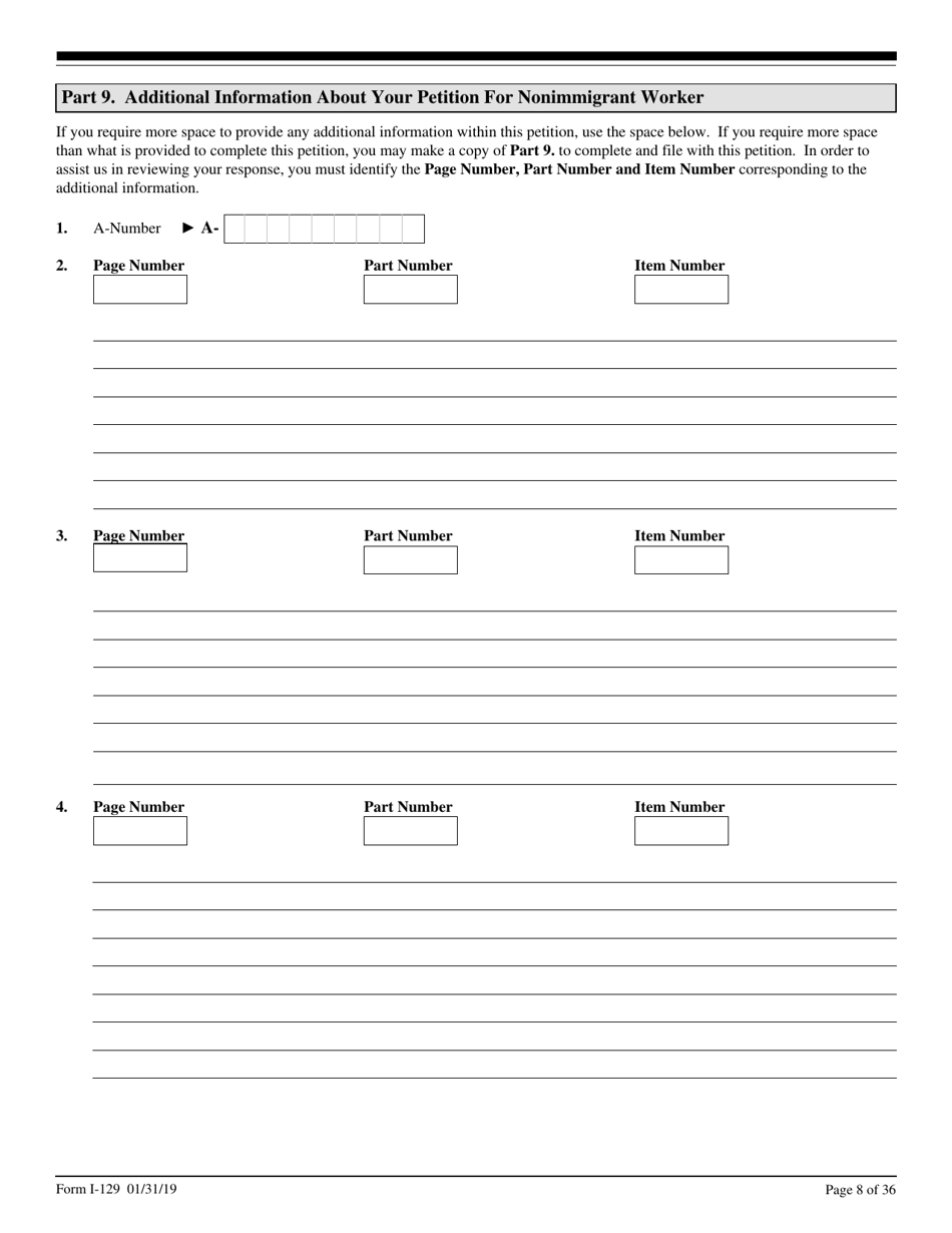 USCIS Form I-129 Petition for a Nonimmigrant Worker, Page 8