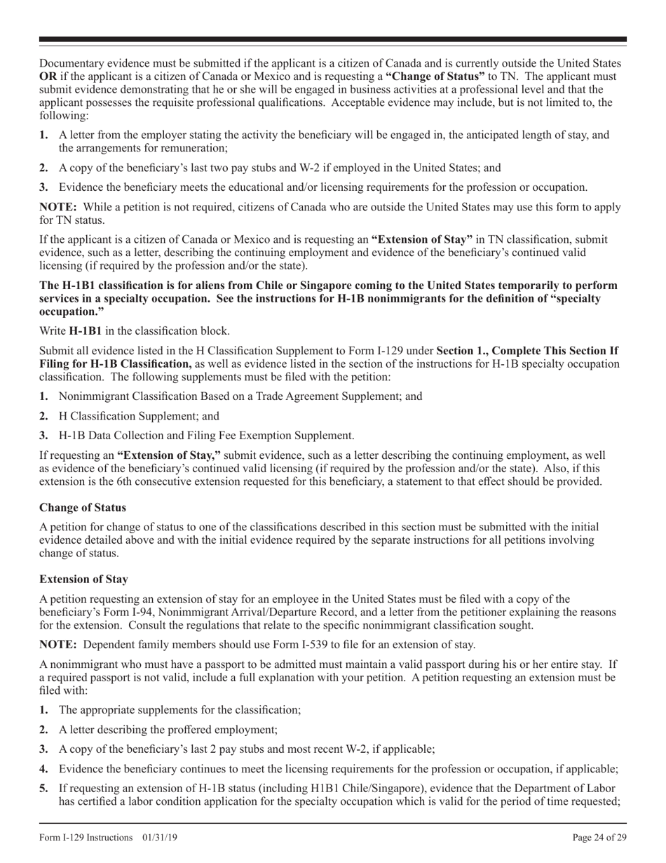 Instructions for USCIS Form I-129 Petition for Nonimmigrant Worker, Page 24