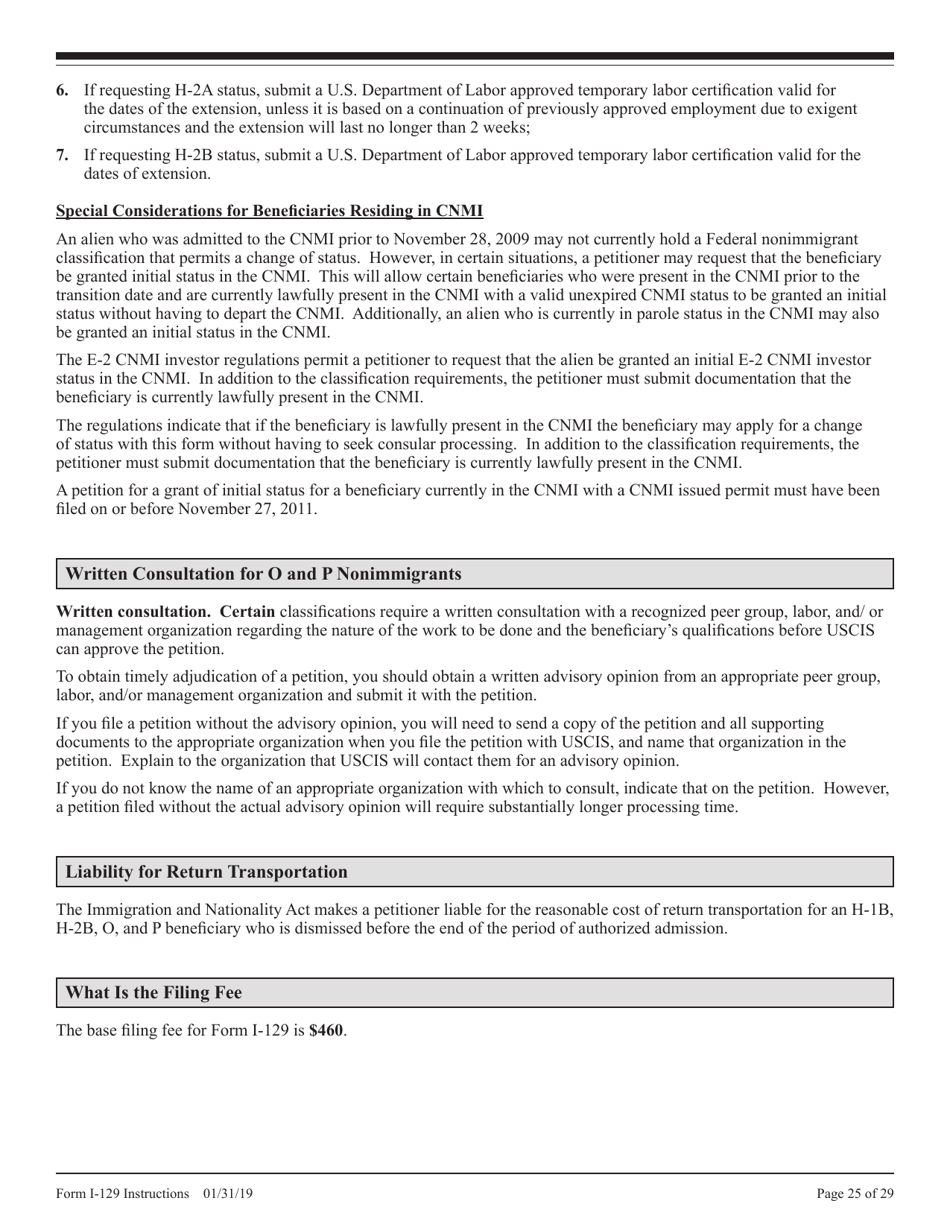 Instructions for USCIS Form I-129 Petition for Nonimmigrant Worker, Page 25