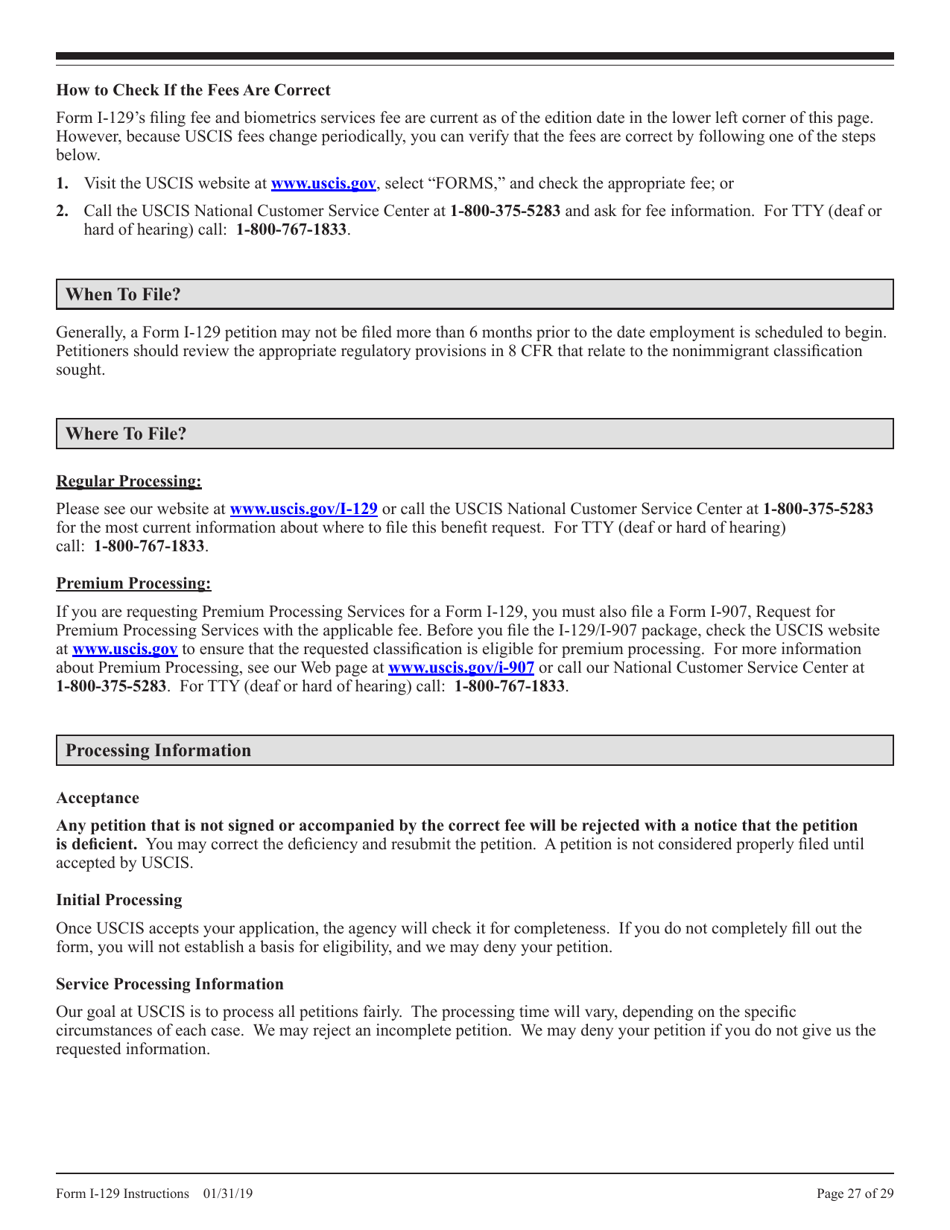 Instructions for USCIS Form I-129 Petition for Nonimmigrant Worker, Page 27