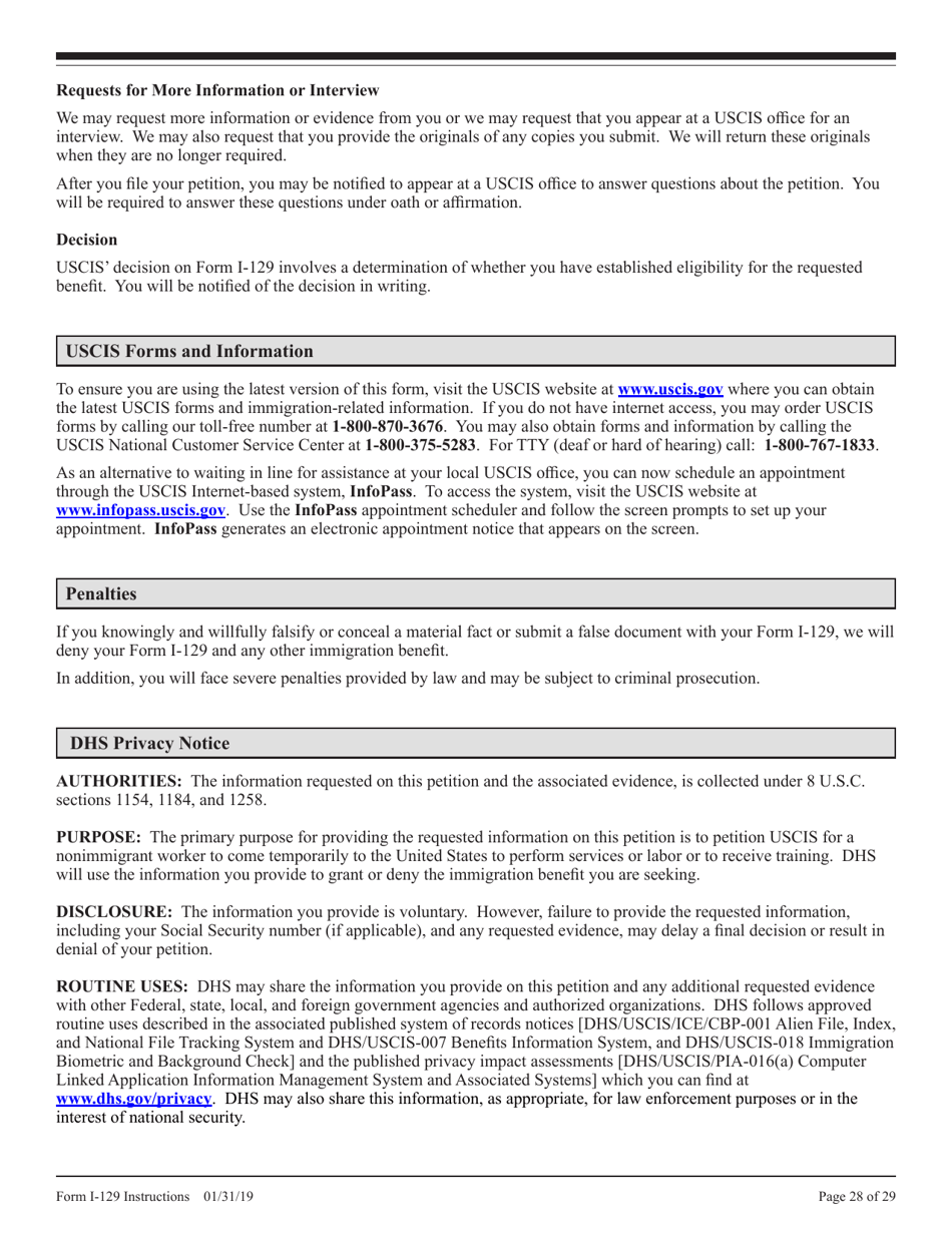 Instructions for USCIS Form I-129 Petition for Nonimmigrant Worker, Page 28