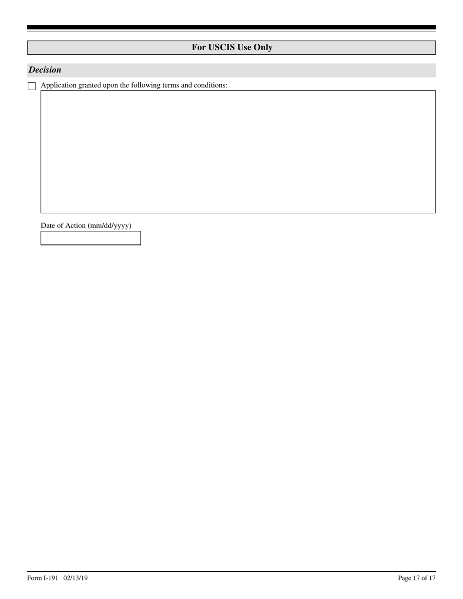 USCIS Form I-191 Application for Relief Under Former Section 212(C) of the Immigration and Nationality Act (Ina), Page 17