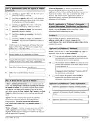 USCIS Form I-290B Notice of Appeal or Motion, Page 2