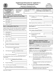 USCIS Form I-539A Supplemental Information for Application to Extend/Change Nonimmigrant Status