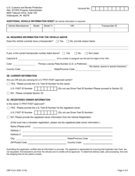 CBP Form 339C Vehicle Application, Page 3