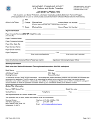 CBP Form 400 ACH Debit Application